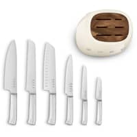 Knivblok med knive 6 stk., creme