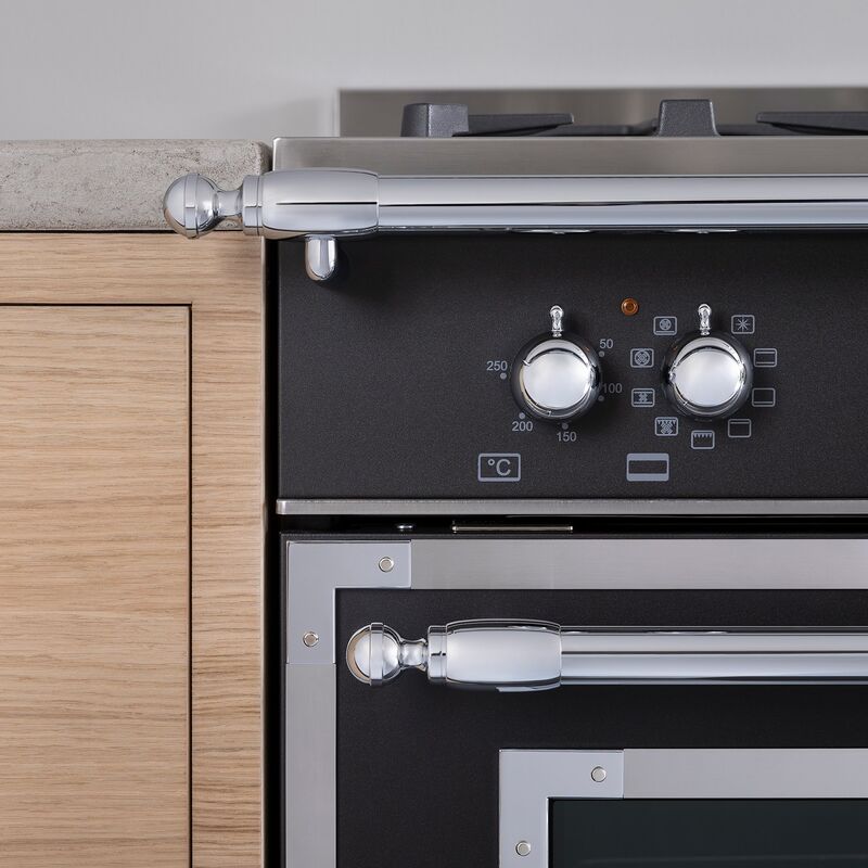 HER96L1ENET Heritage gasspis med singelugn, 90 cm, mattsvart