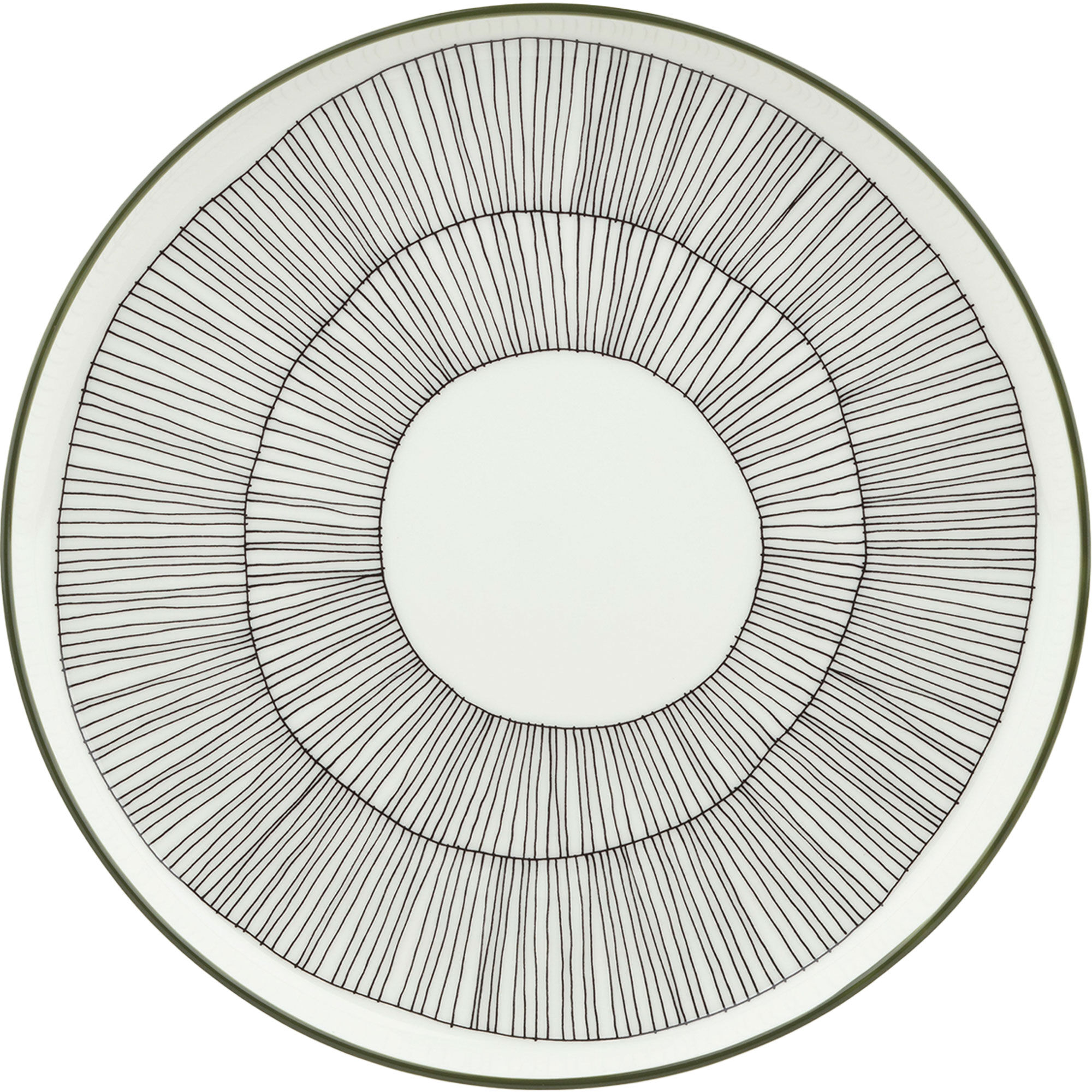 Marimekko Kukat Puhkeavat Tallerken Ø20 cm, hvid/grøn/sort