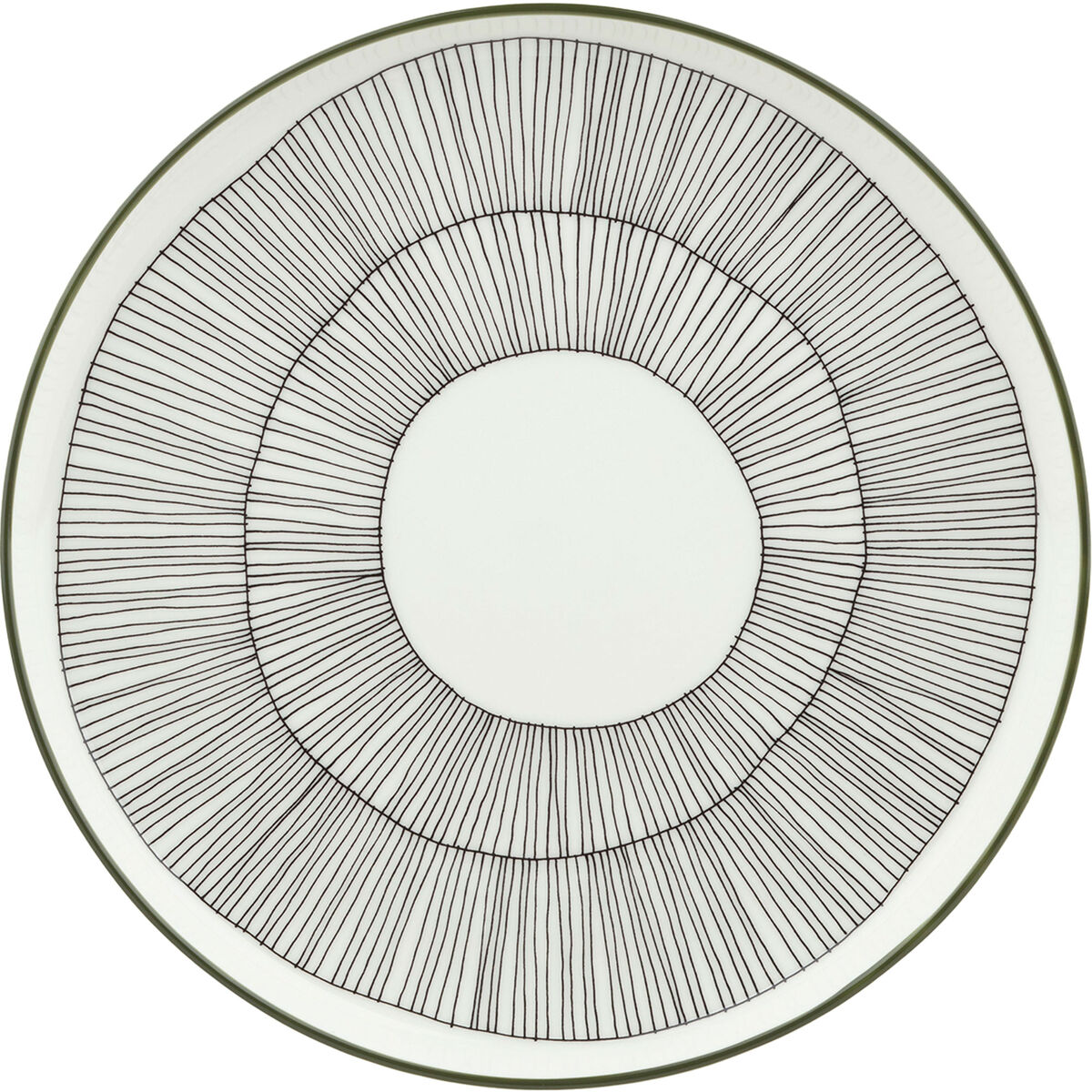 Kukat Puhkeavat Lautanen Ø20 cm, valkoinen/vihreä/musta