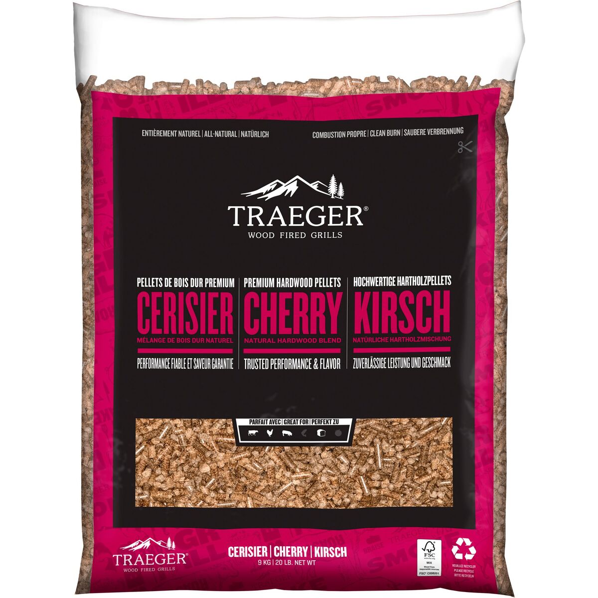 Träpellets, körsbär