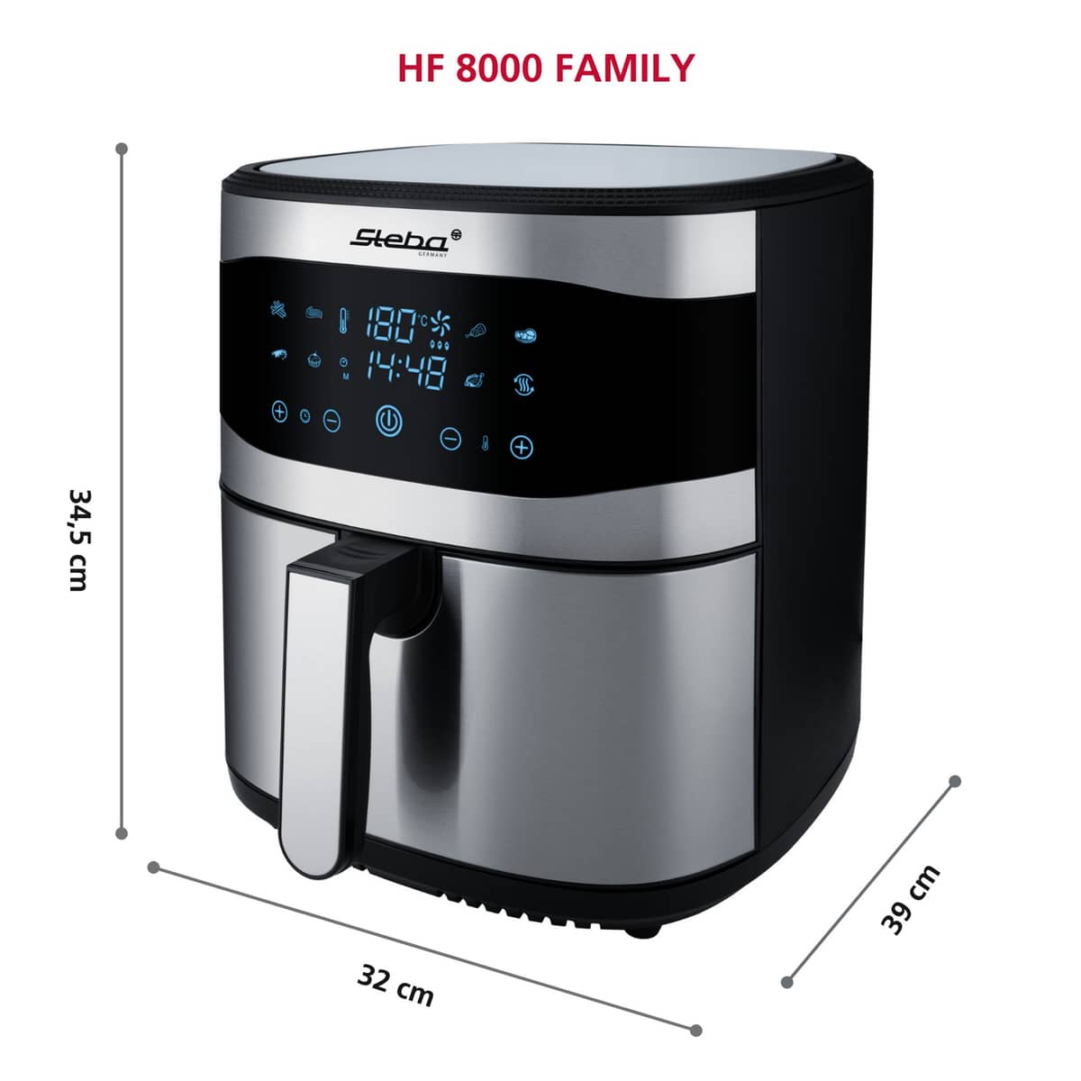 Varmluftsfritös STHF8000FAMILY, 8 liter