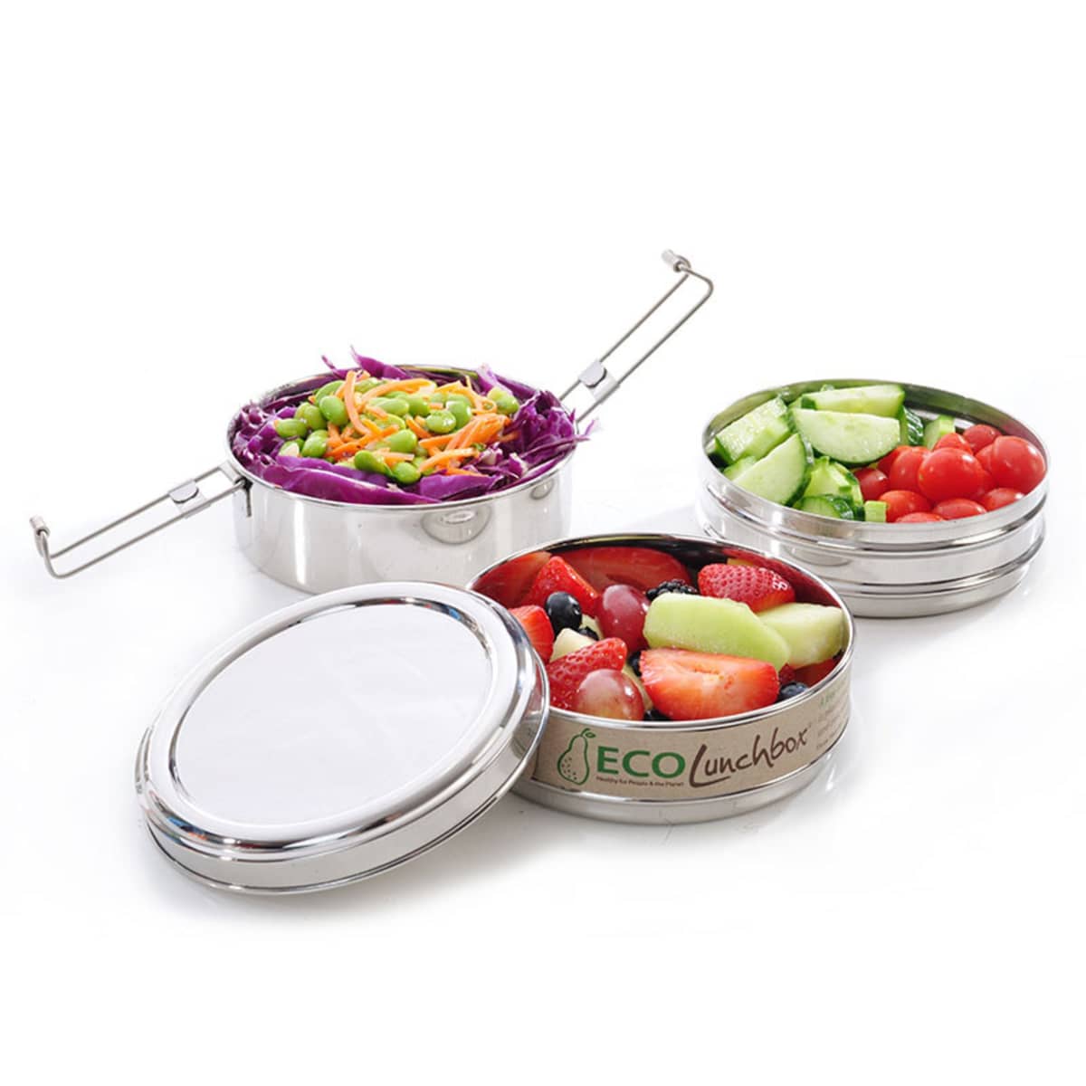 Tri Bento rund tredelt madkasse