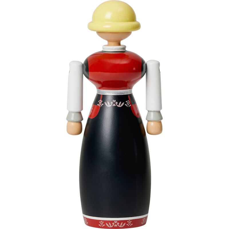 Norsk bunad-kvinna, svart/röd/vit