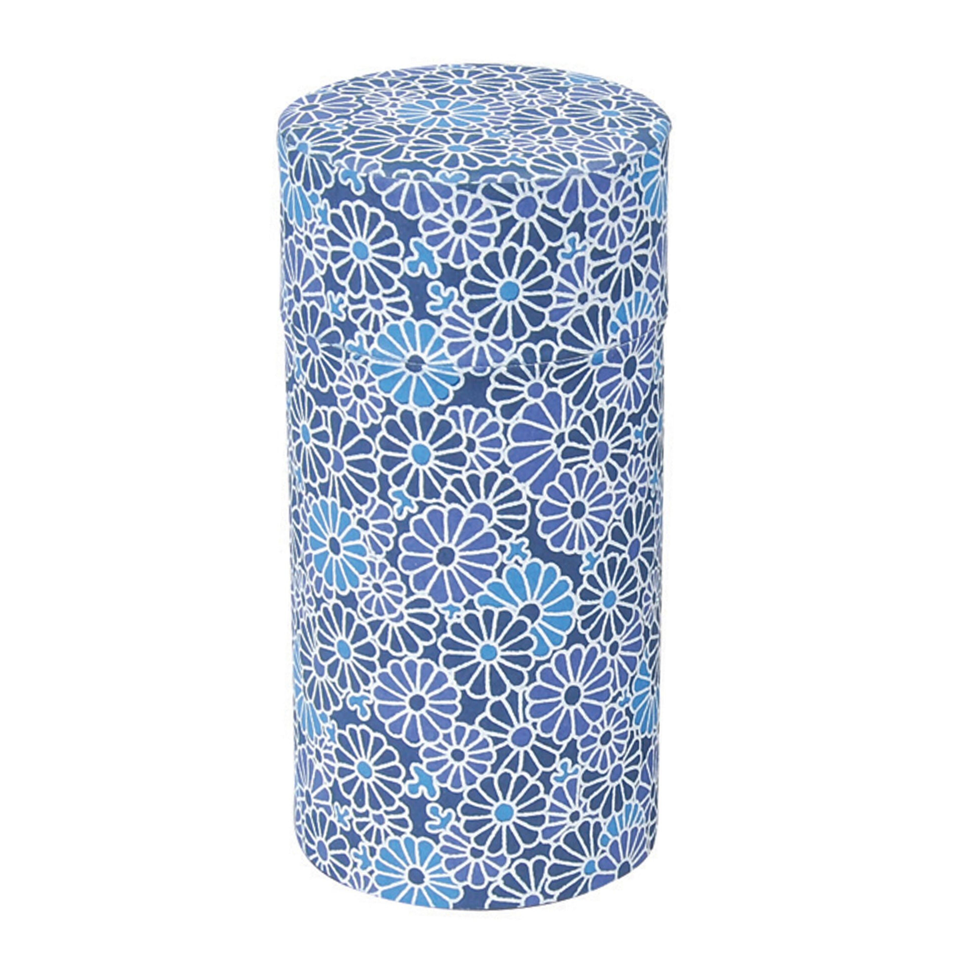 Tebehållare, blå/blommig