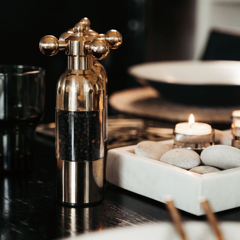 salt- och pepparkvarn, guld