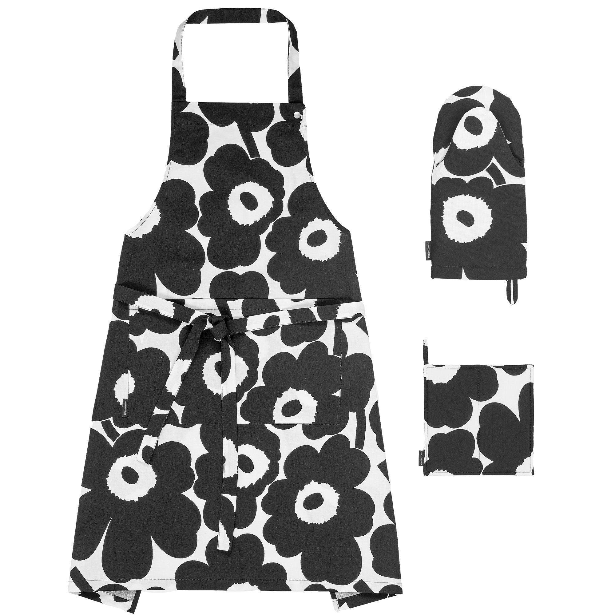 Marimekko Pieni Unikko kjøkkentekstilsett Hvit-svart