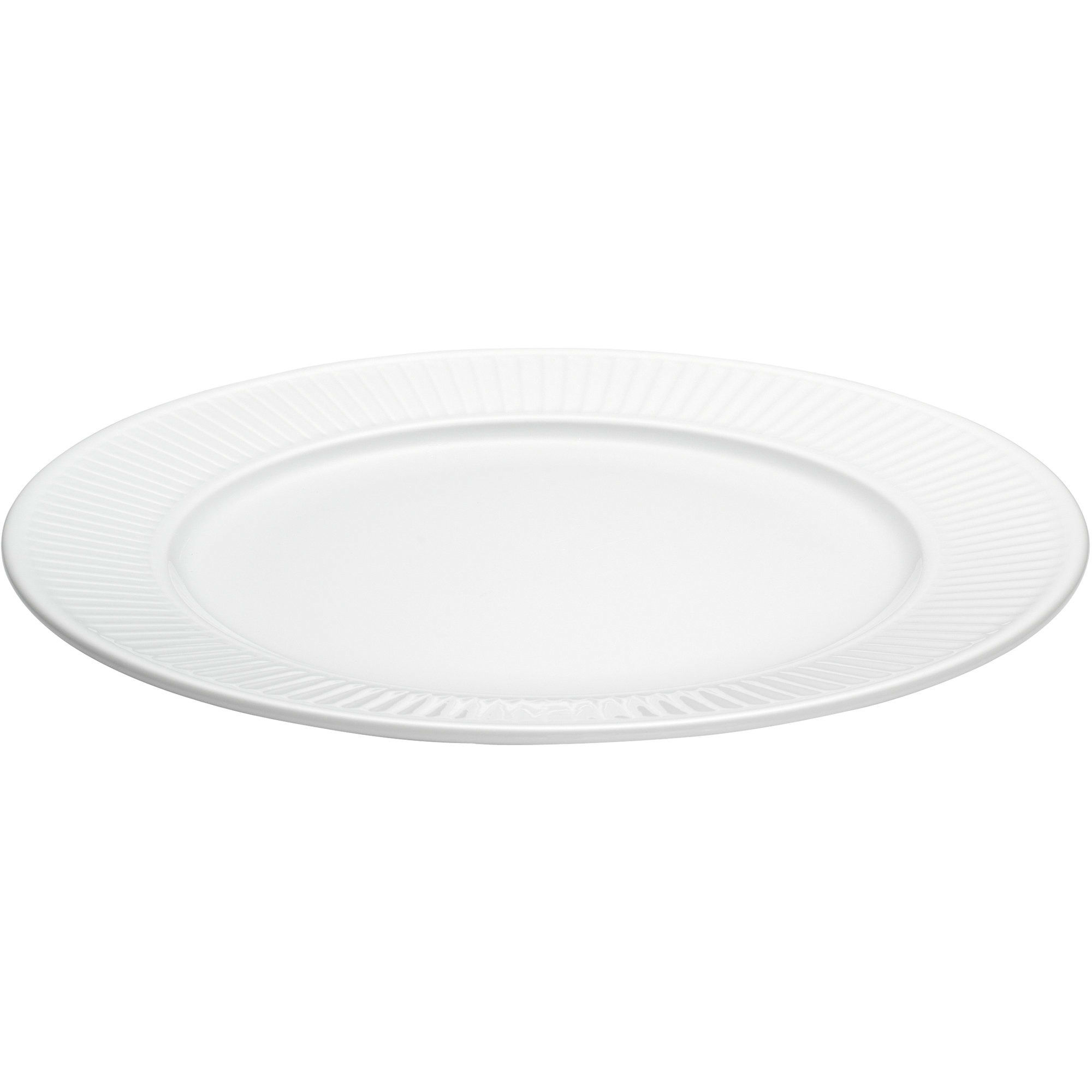 Hvit Plissé tallerken, Ø 26 cm.