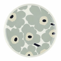 Unikko tallrik 25 cm, vit/grå/sand/blå