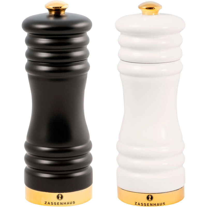 Kvernsett München 15 cm Svart/Hvit/Gull