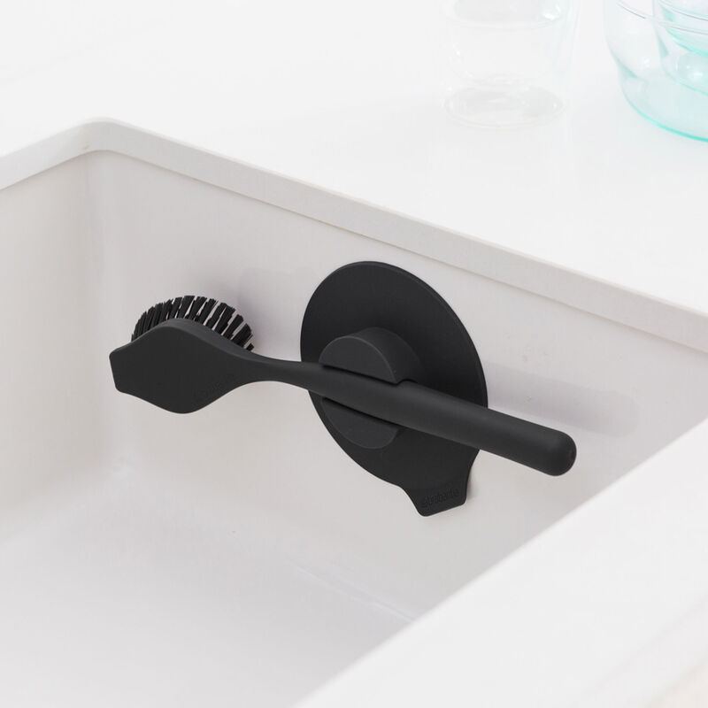 SinkSide diskborste med sugkoppshållare, mörkgrå