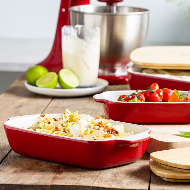 Ugnsform med lock 33x19,5x7,5 cm, röd