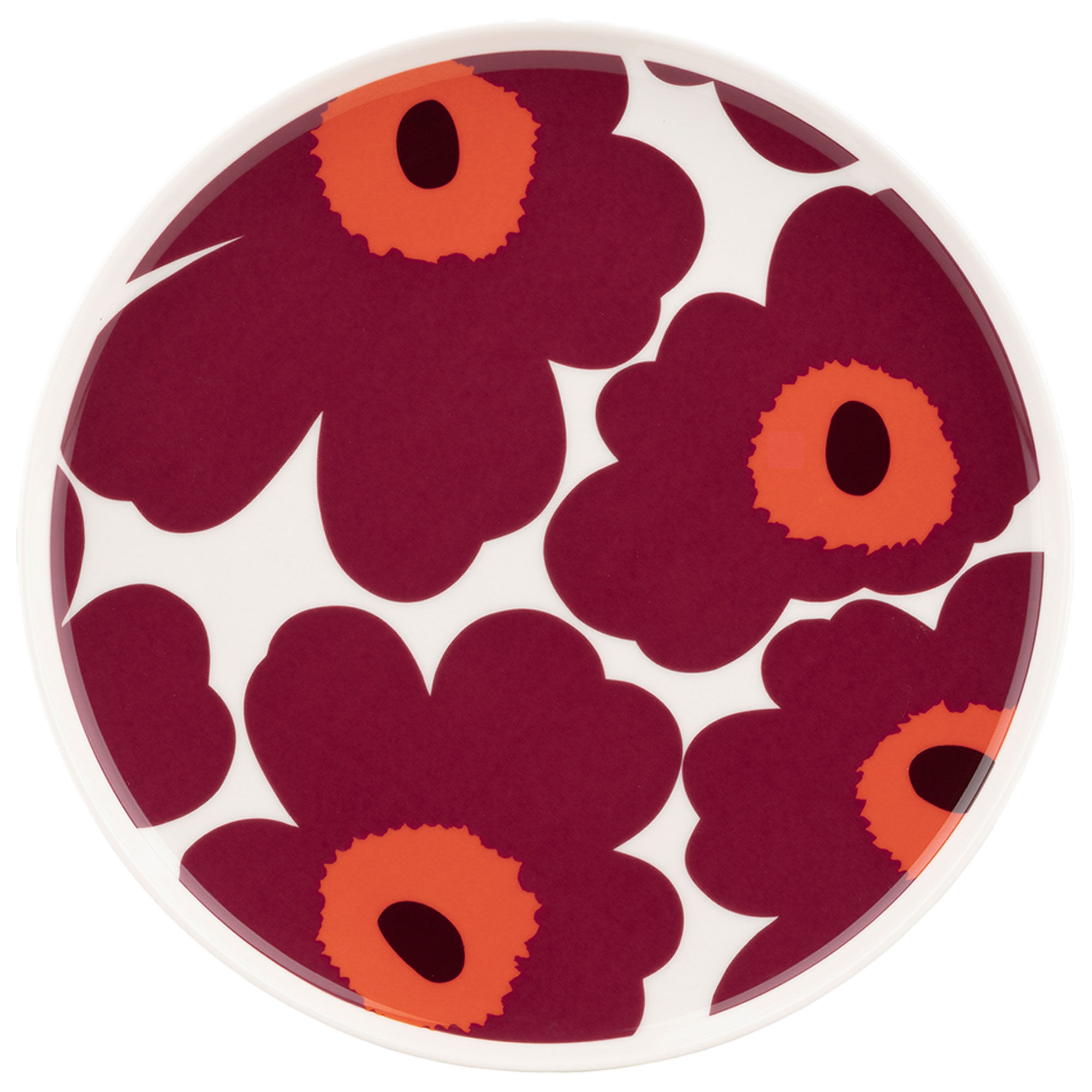 OIVA Marimekko Unikko tallrik 20 cm, vit/vinröd/röd