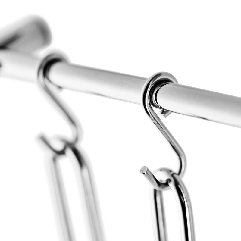 Köksstång med S-krokar 40 cm, rostfritt stål