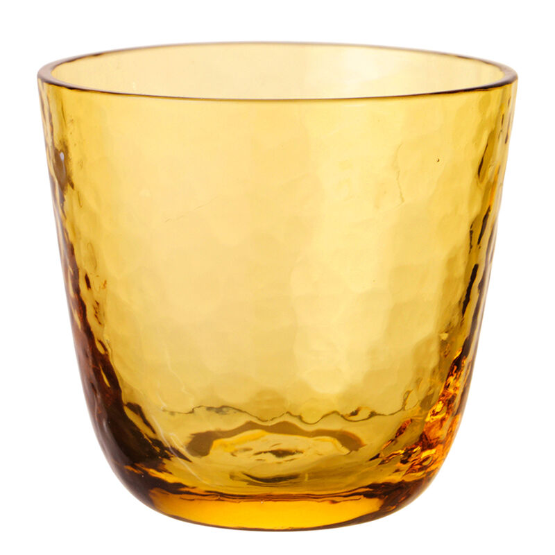 Hamret drikkeglass, gul