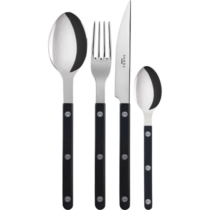 Bistrot Solid ruokailuvälinesarja 4 osaa, black