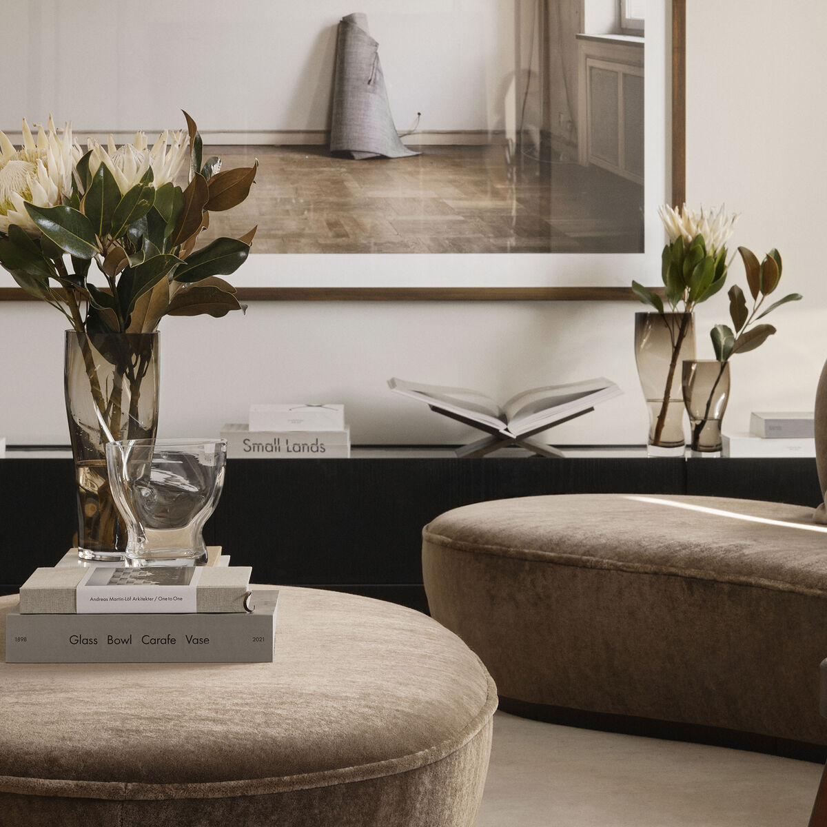 Squeeze maljakko 34 cm, savunruskea