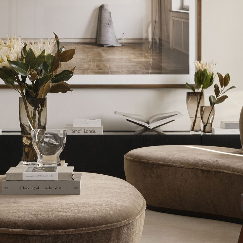 Squeeze vas 34 cm, rökbrun