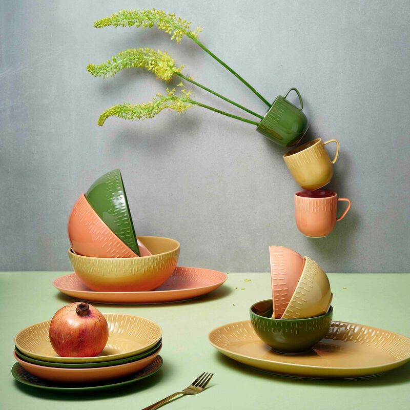 Konfetti soikea vati 36 x 25,5 cm, mustard