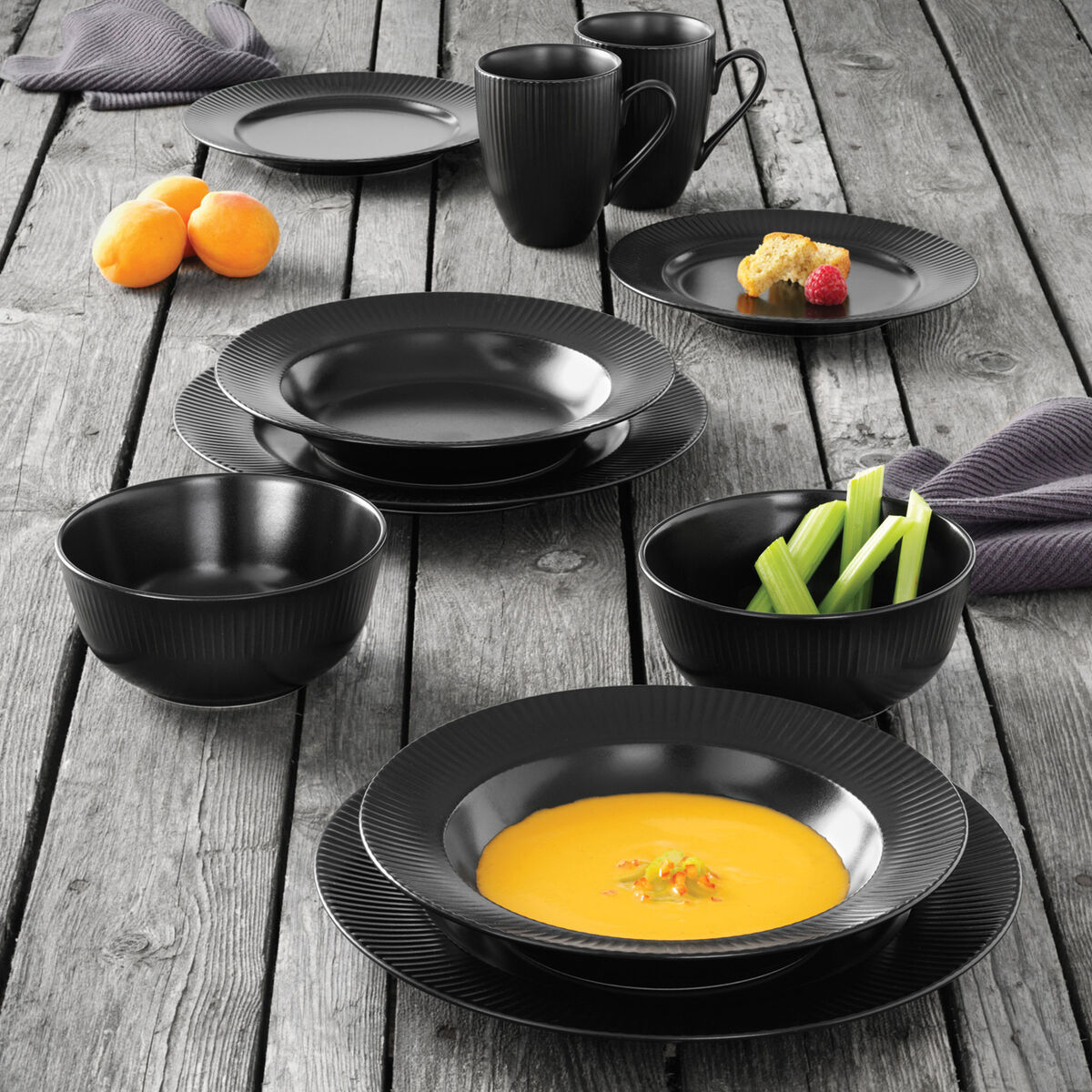 Skål 14,5 cm Svart Stengods