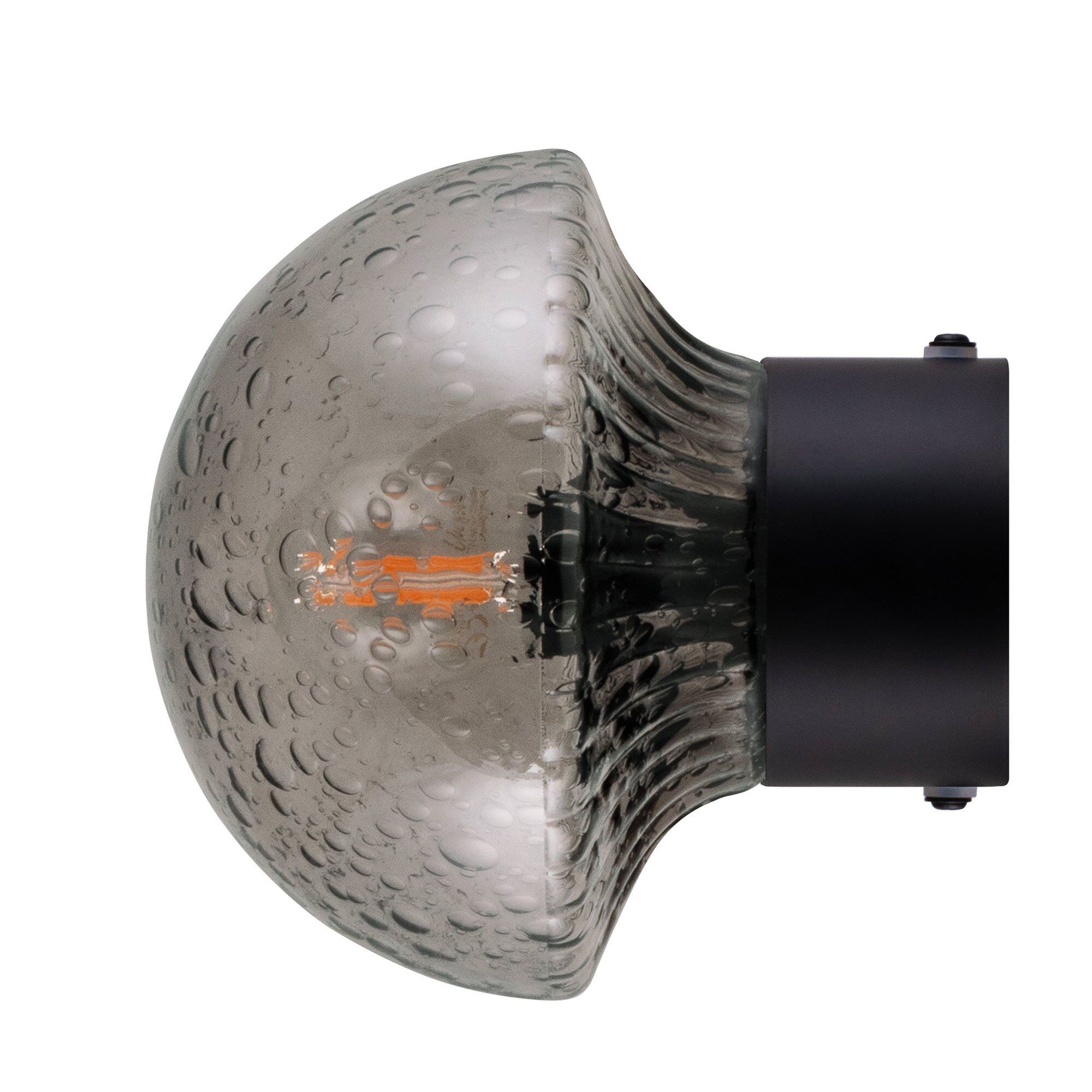 Fungo 16 vegglampe, røykfarget/svart