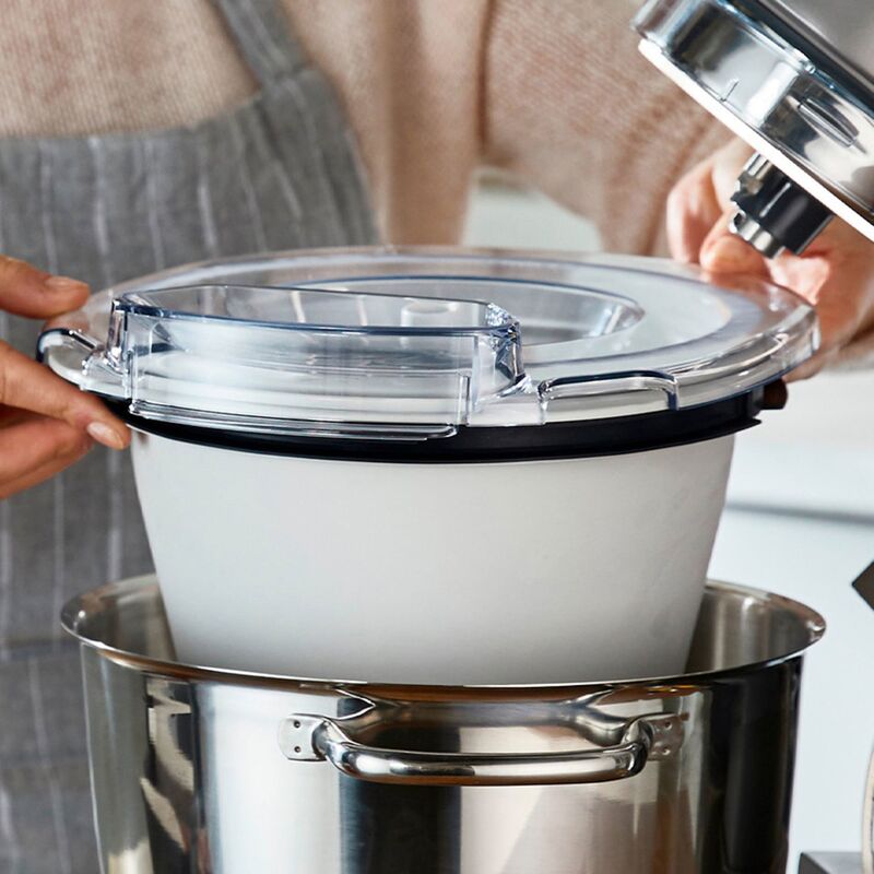 KVL85.004SI kjøkkenmaskin + KAX71.00WH iskremmaskin