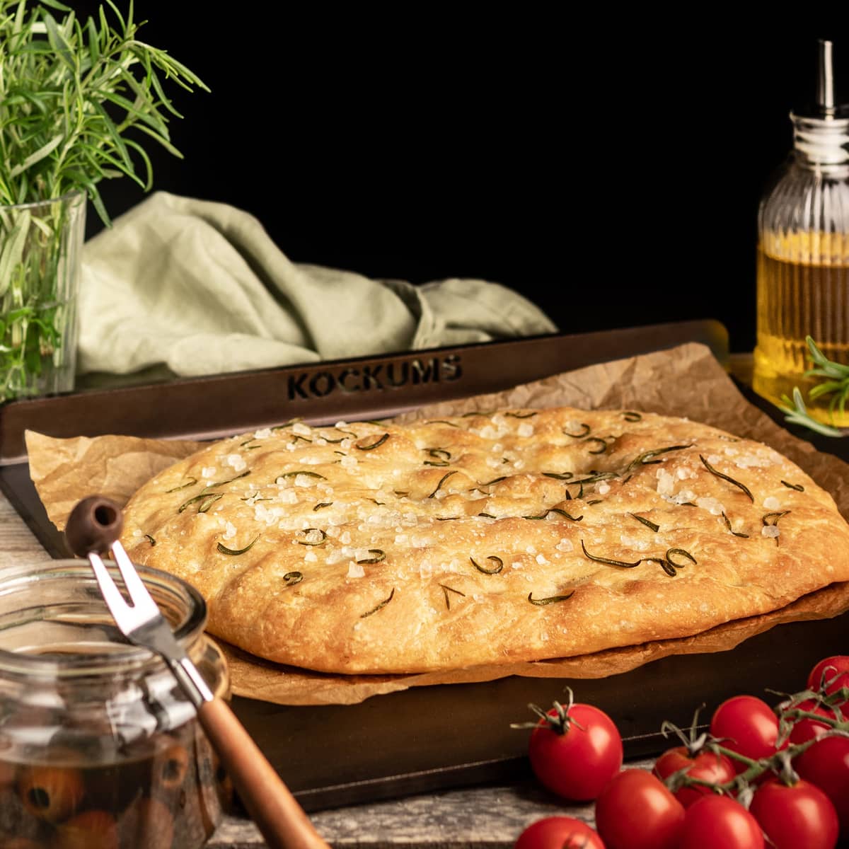 Bake- og Pizzastål med oppbrett, 37x32 cm