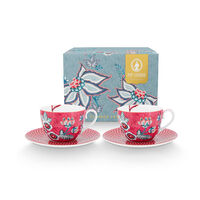 PIP Studio Flower Festival cappucinokopp 2-pack, rosa