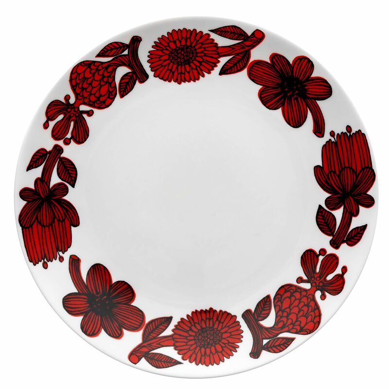 Rød Aster tallerken, 22 cm
