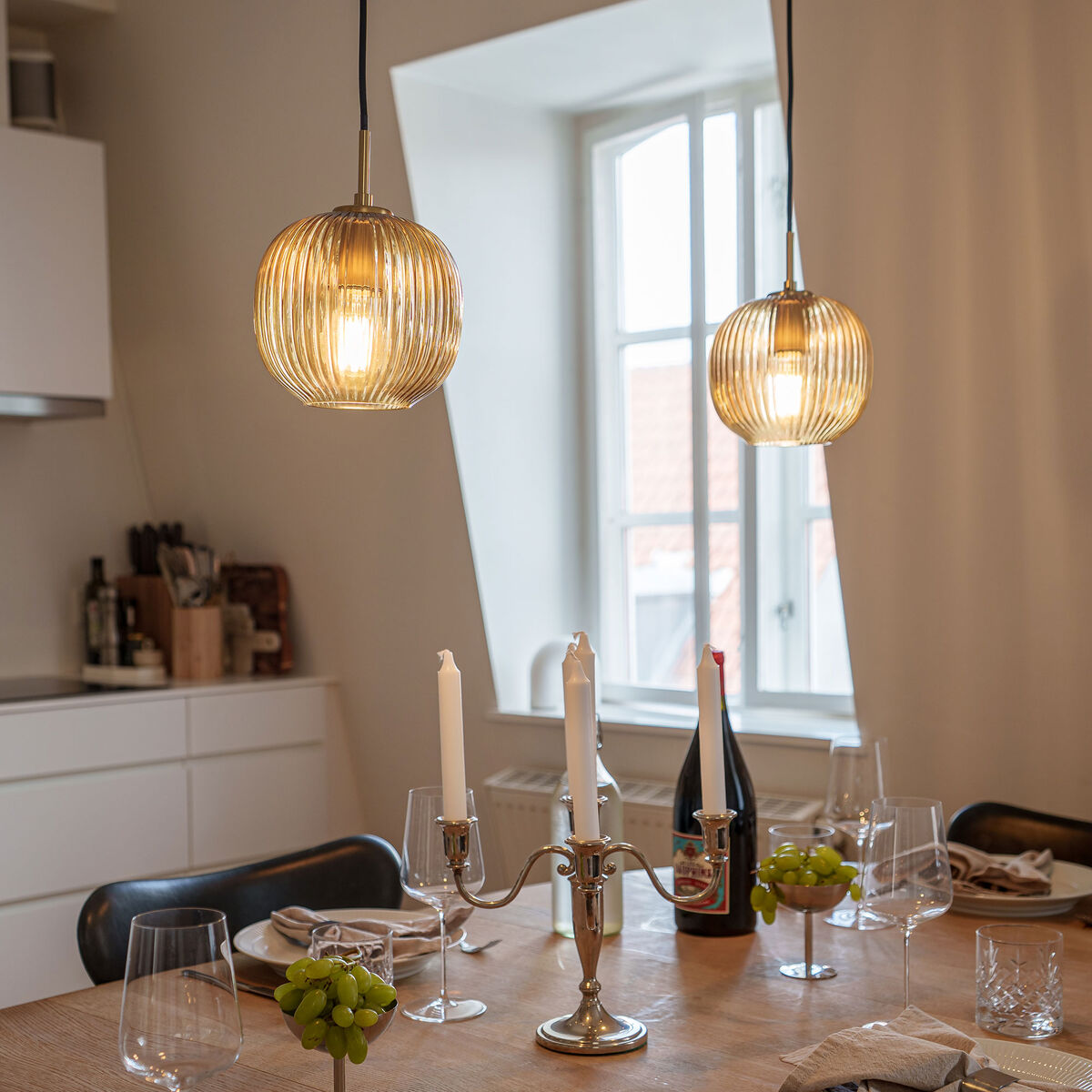 Vibra taklampe 26 cm, amber