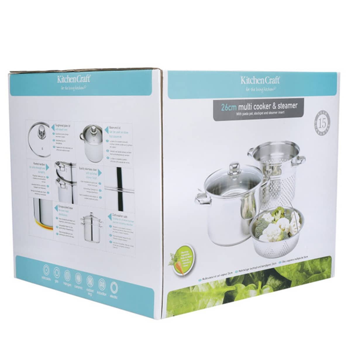 Multi Cooker gryde 7,5 liter, rustfrit stål