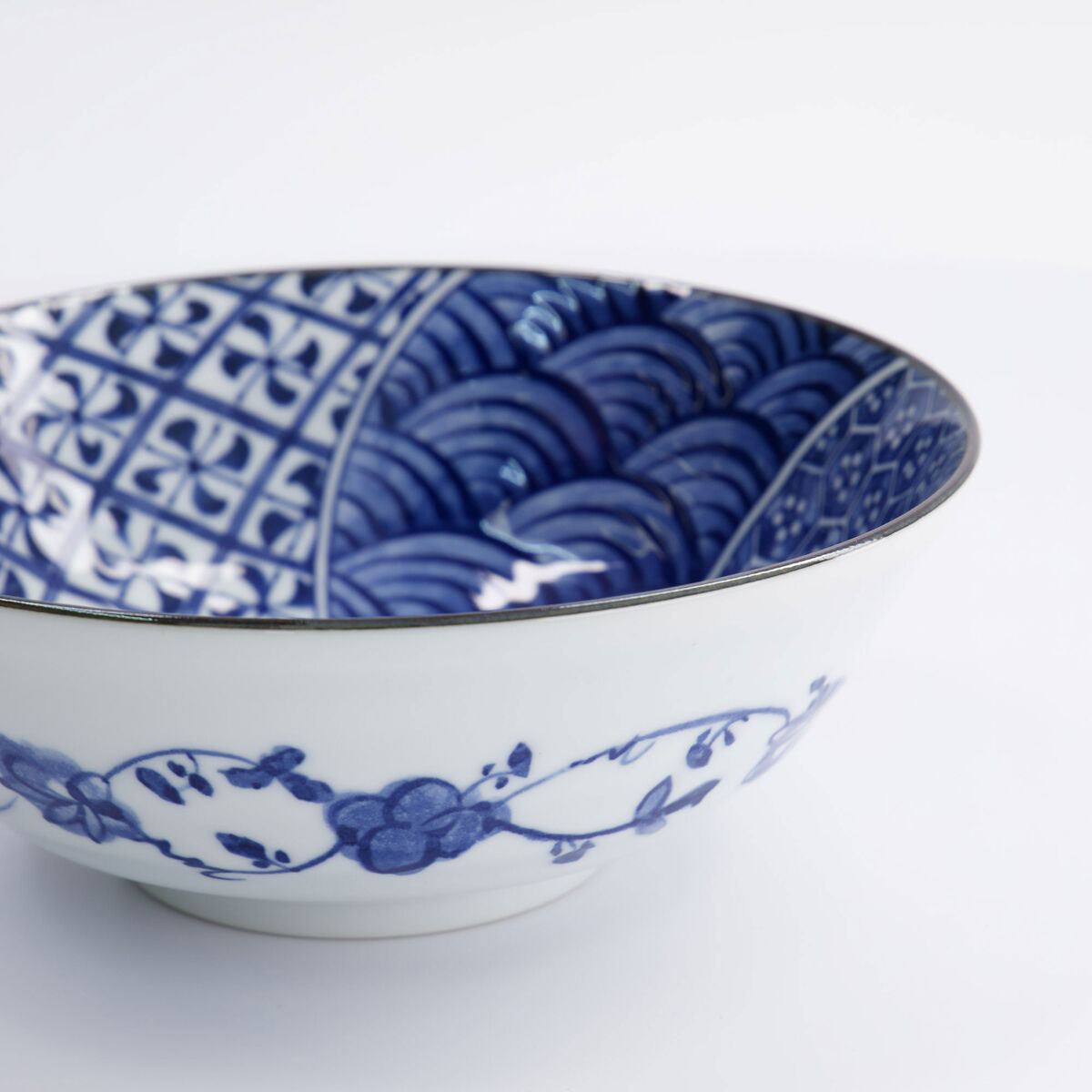 Tokyo Design Studio Natsu Shozui Ramen skål 1000 ml, blå/hvid