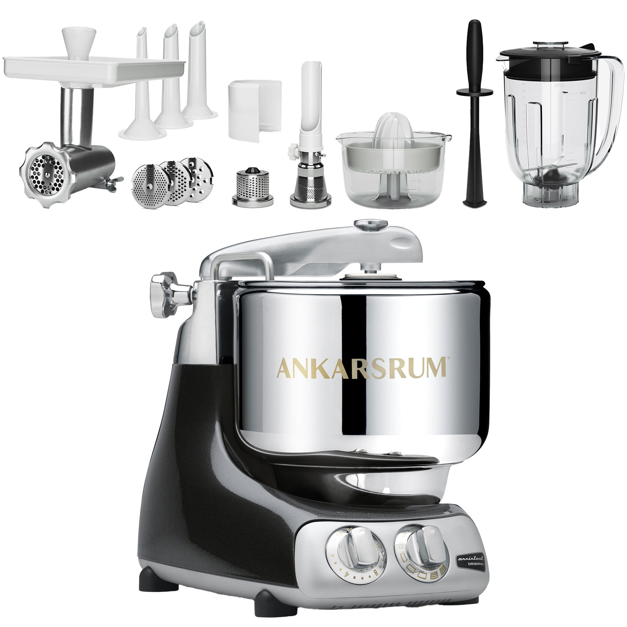 Ankarsrum AKM 6230 Køkkenmaskine + Deluxe pakke, Black Diamond