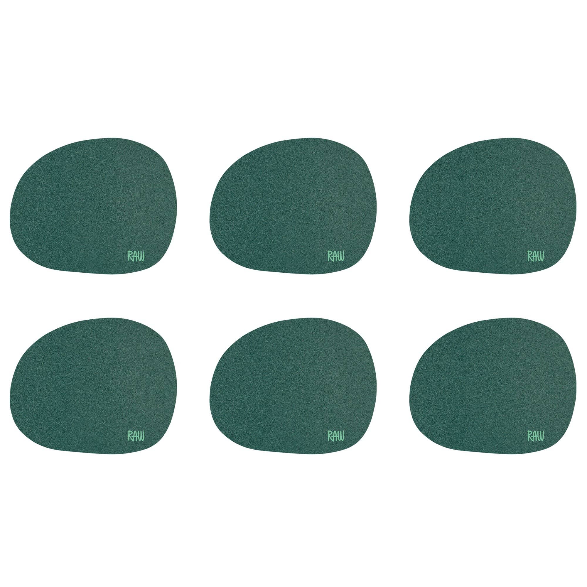 Produktfoto för Aida - Raw Organic Glasunderlägg 6-pack Dark Green