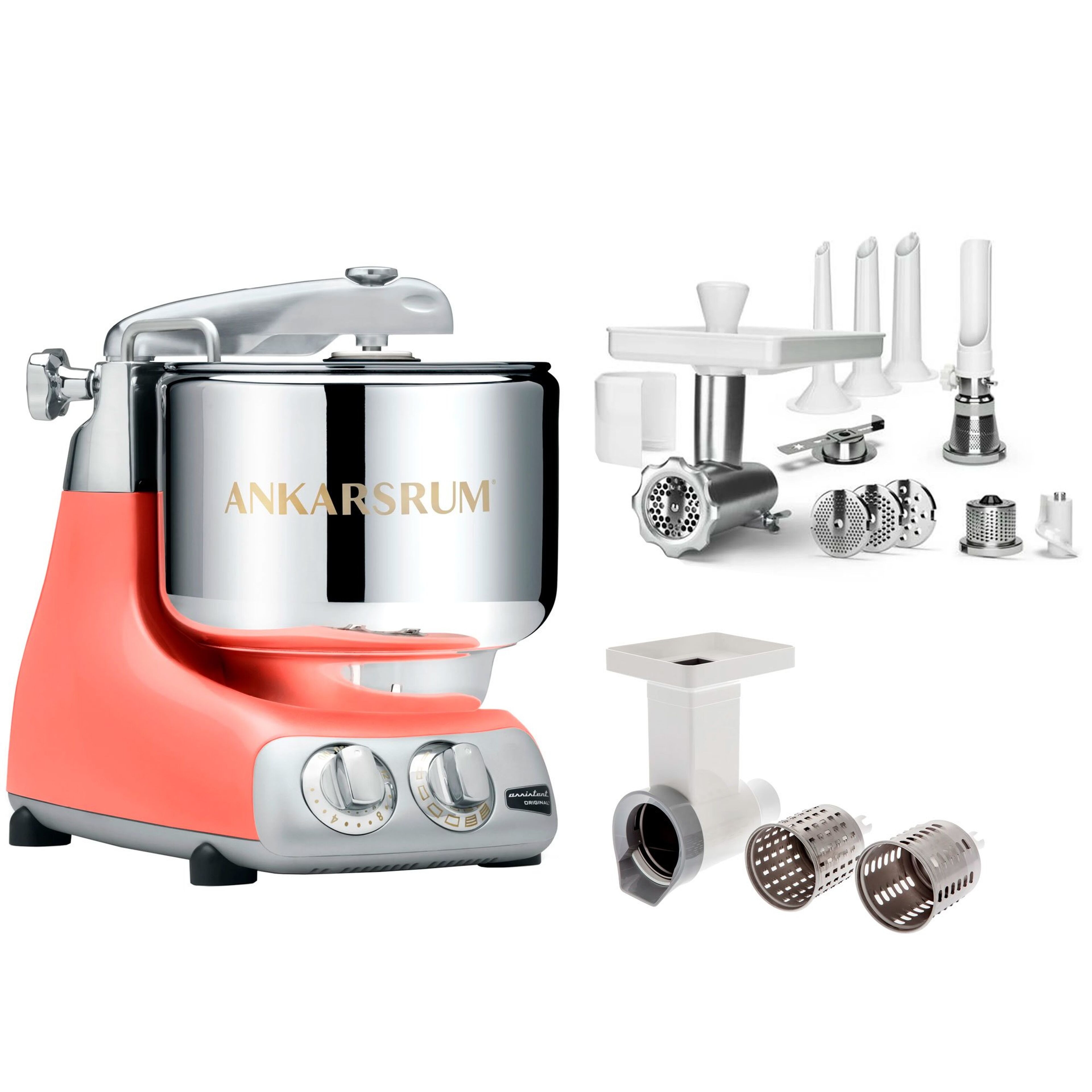 Assistent Köksmaskin, stort tillbehörspaket, coral crush