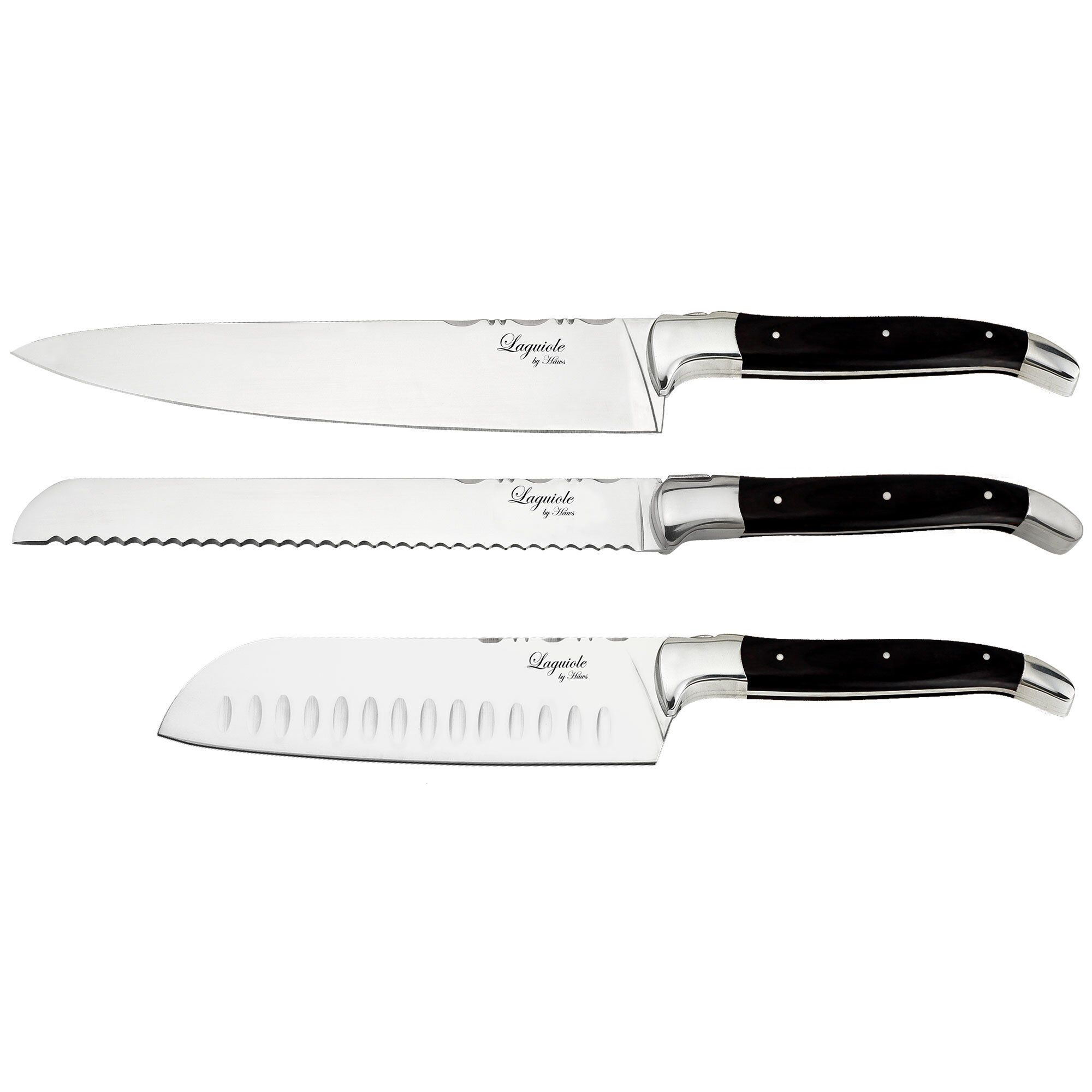 Knivsett 3 deler, Black Wood