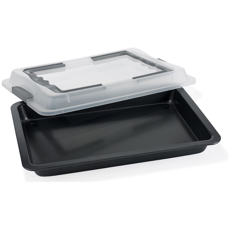 Ugnspanna med lock 42x29cm Grå