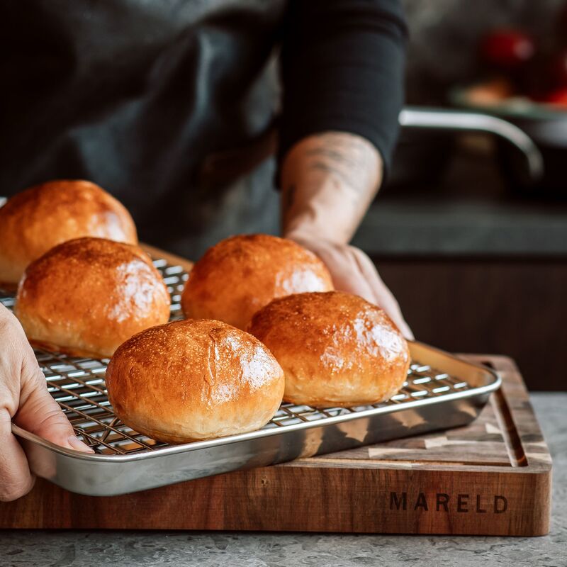 Ugnsplåt med galler 44 x 31 cm, rostfritt stål