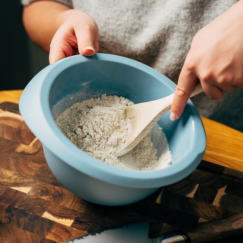 Røreskål 2,5 liter, blå/hvid