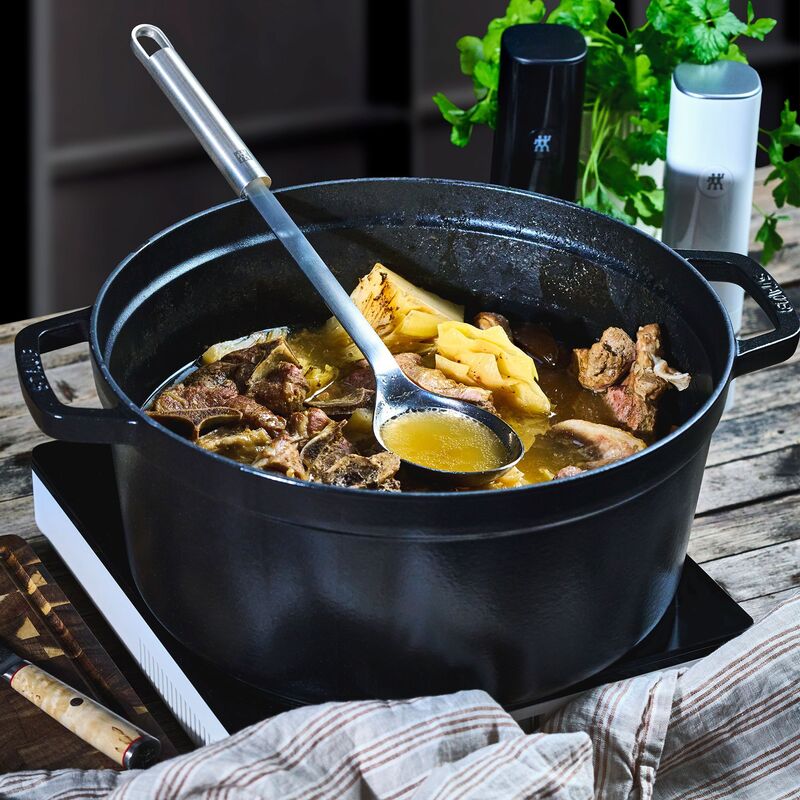 Rund Gryde 30 cm 8,35 liter Sort