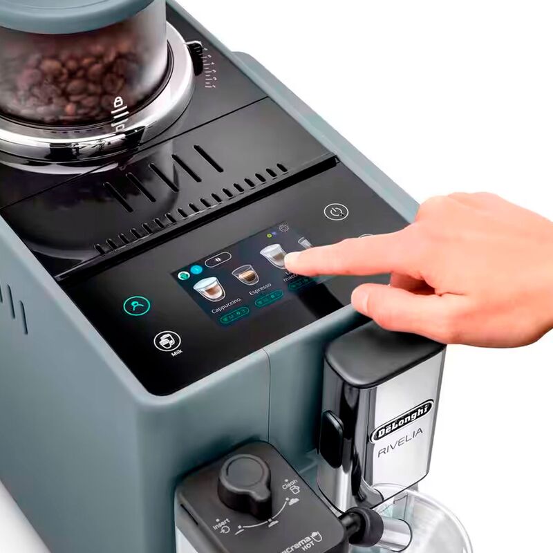 Delonghi Rivelia Helautomatisk kaffemaskine, grå & 2 st kaffebønner DLSC600