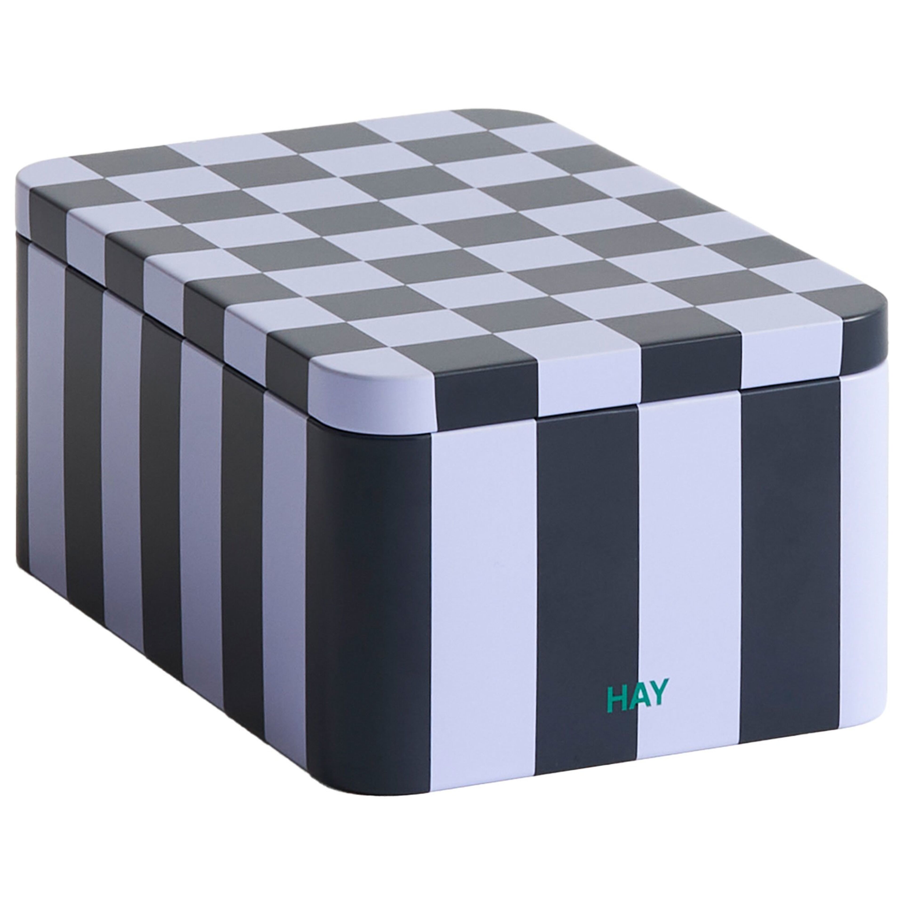 Tin förvaringslåda small, dark blue/lavender