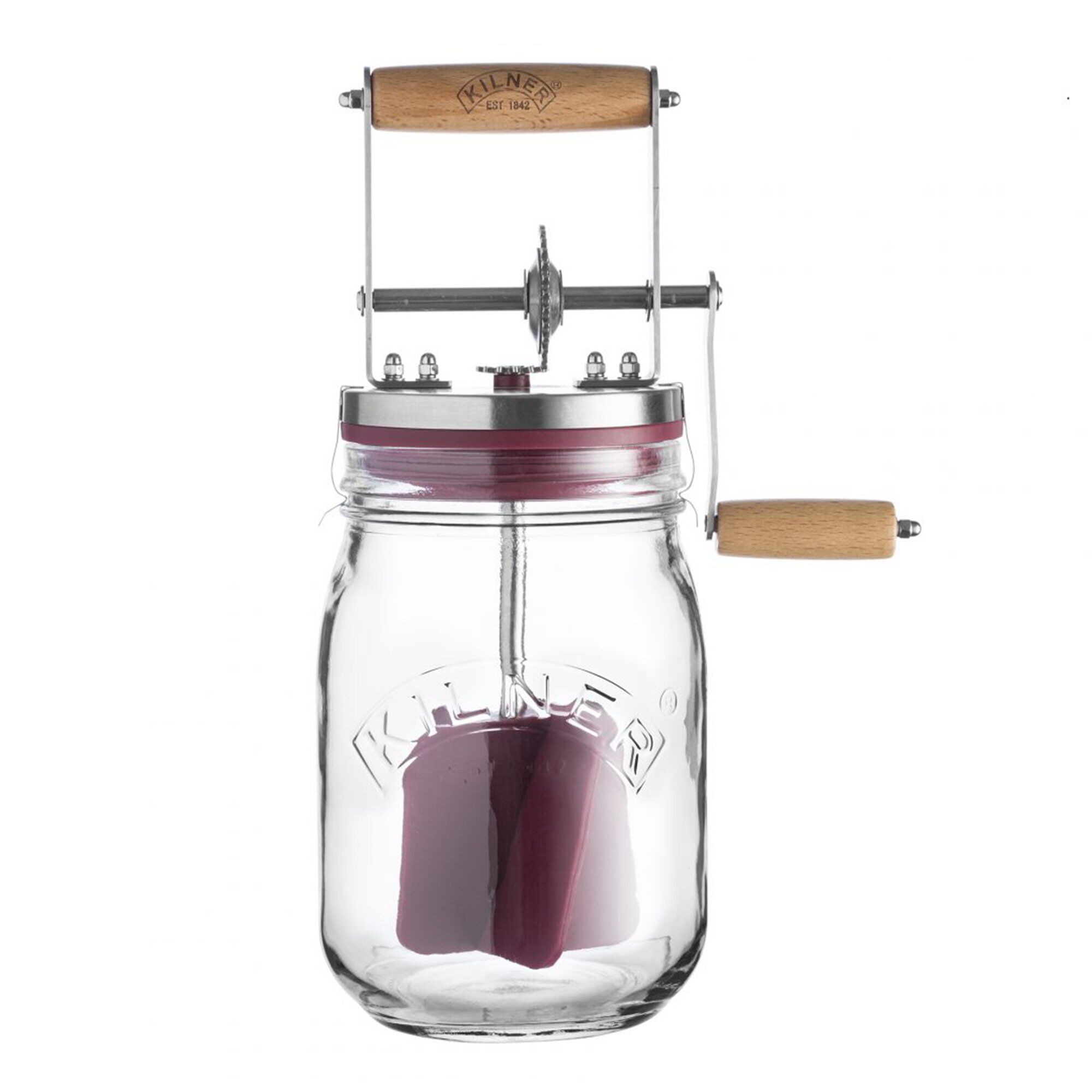 Kilner - Smørkjerner 26,9x10,9 cm klar/sølv/rød