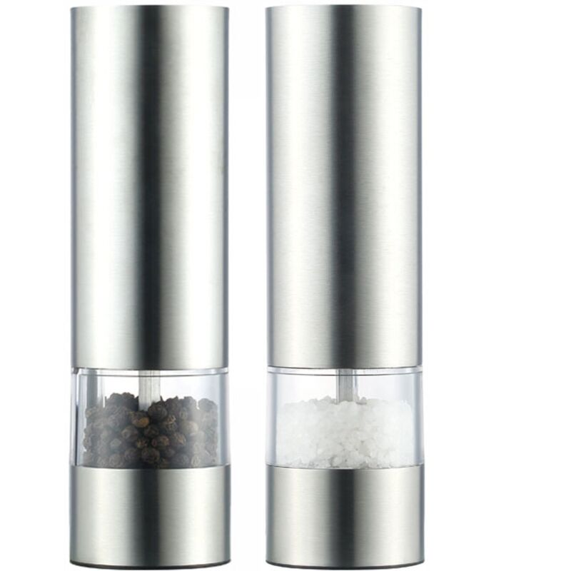 Elektrisk salt-/pebersæt, rustfrit stål