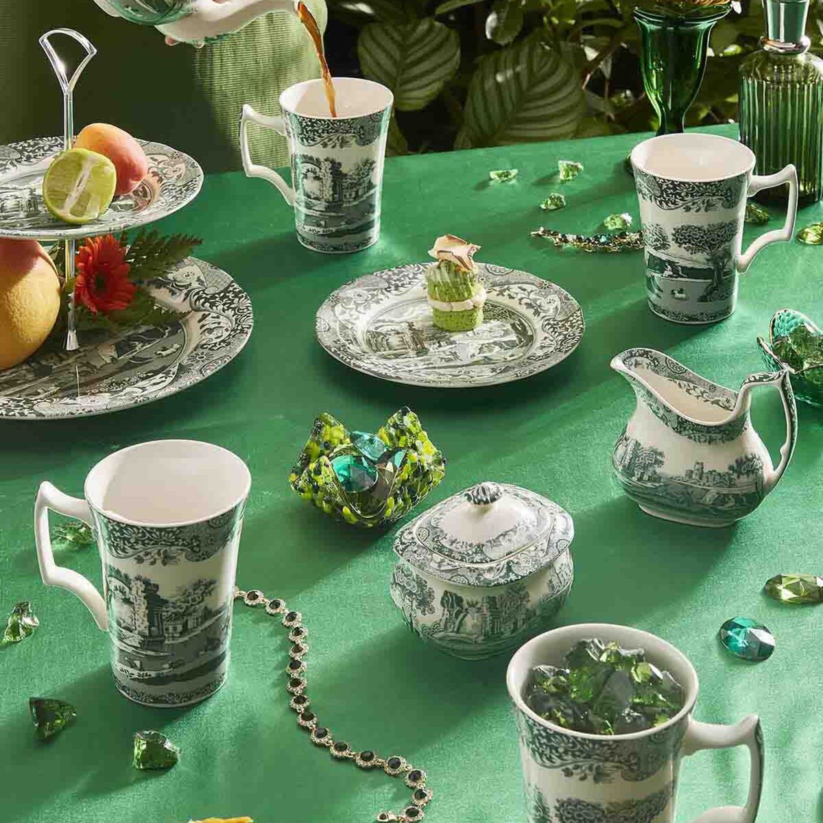 Heritage Green Italian muki 28 cl, vihreä/valkoinen