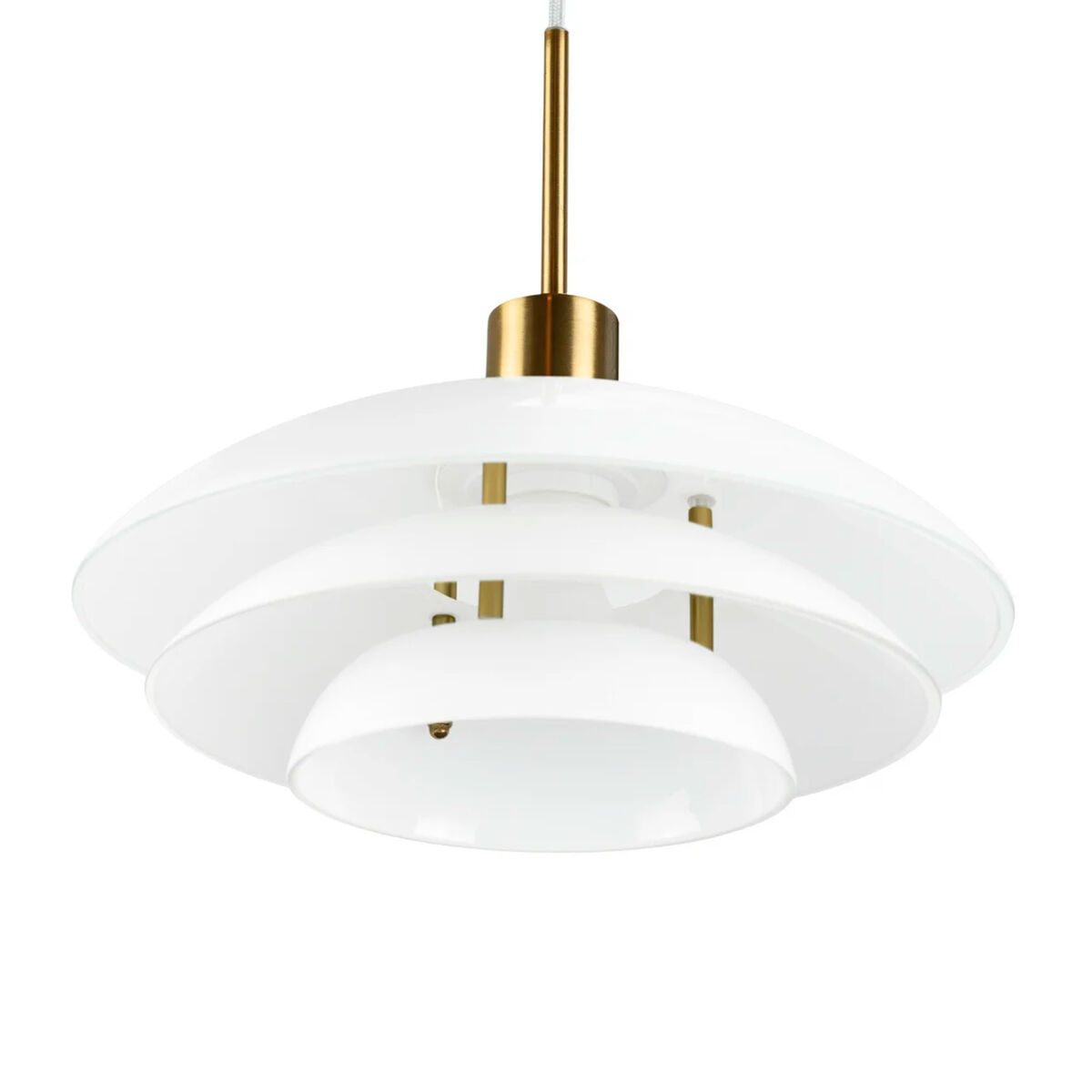 Dyberg Larsen DL31 pendellampa, vit/mässing