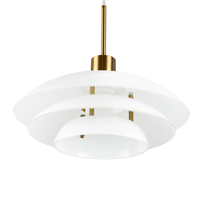 DL31 pendellampe, hvit/messing