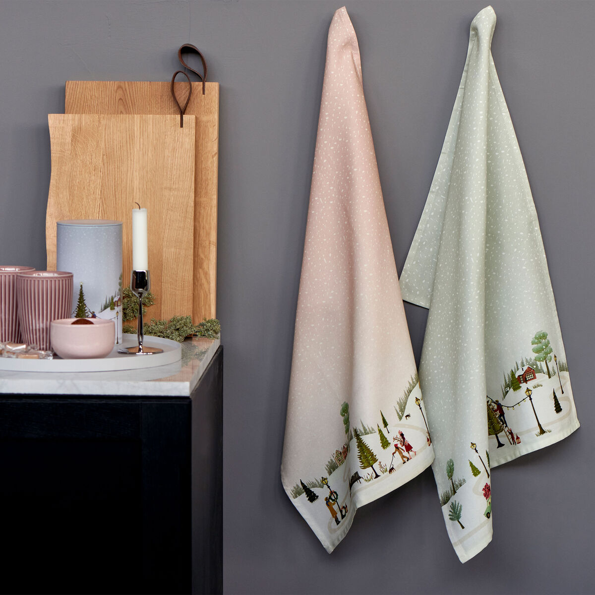Pillivuyt Vinter Kökshandduk 50x70 cm, woodrose