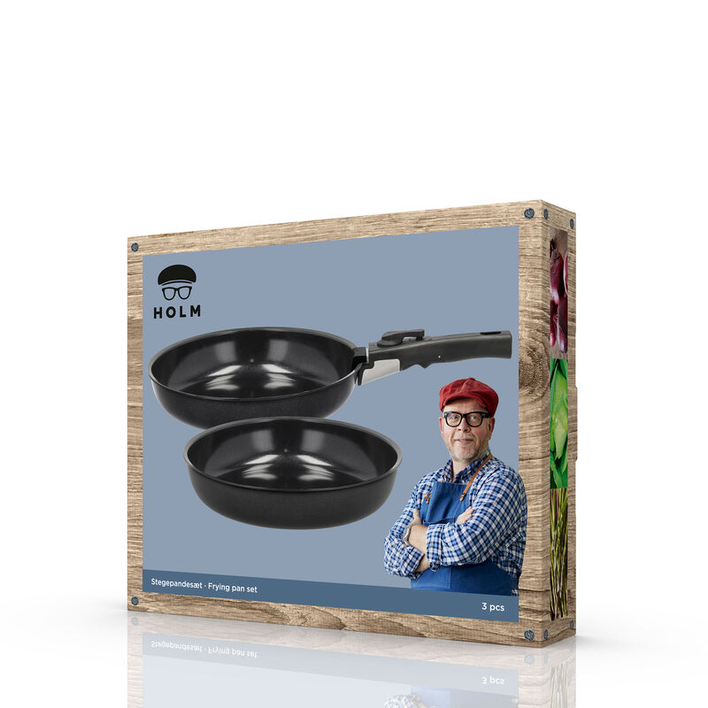 Holm paistinpannusetti irrotettavalla kahvalla, 24+28 cm