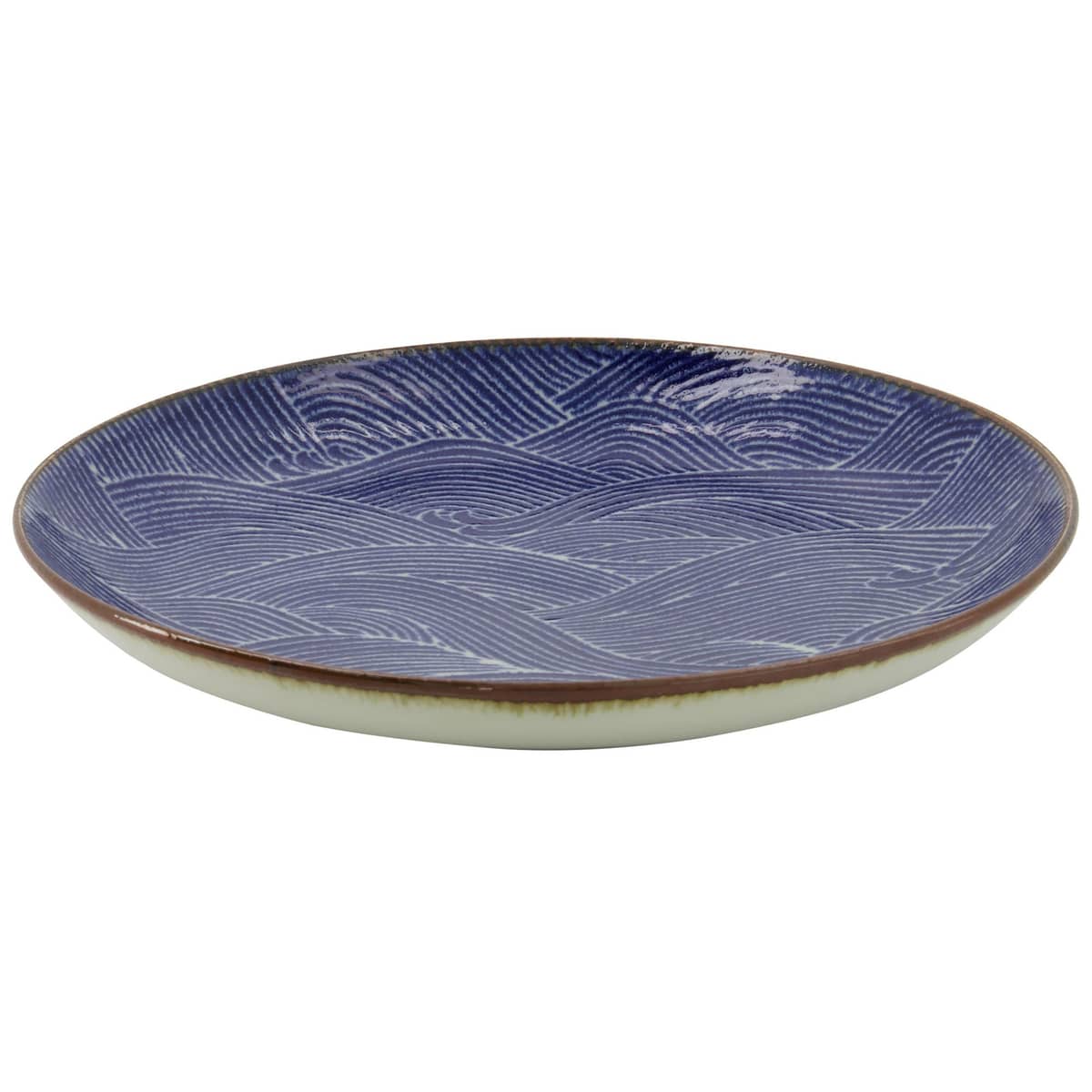 Seigaiha Blue tallerken, 21.5